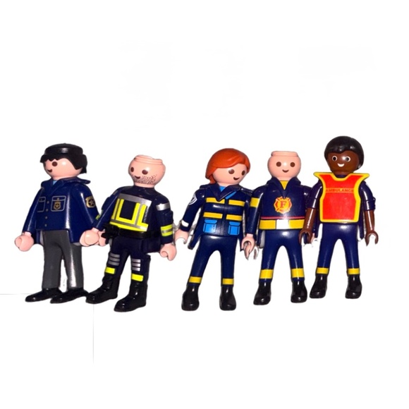 Playmobil Other - Playmobil Emergency Figures Lot Police Fire EMT Worker Bundle